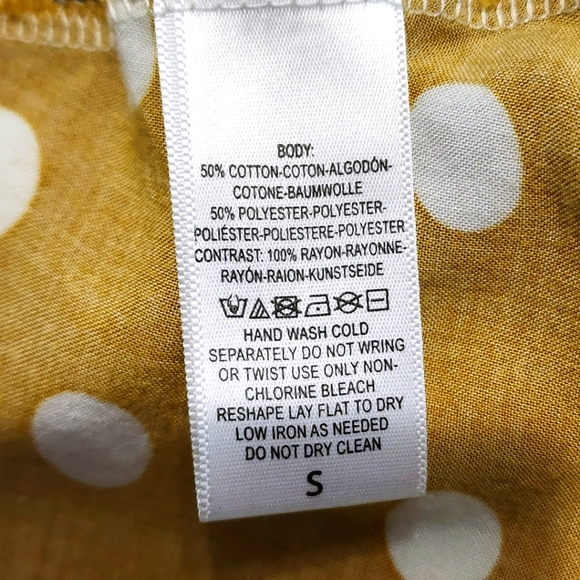 Anthropologie Blue Stripe Front Polka Dot Shirt - Picture 5 of 6